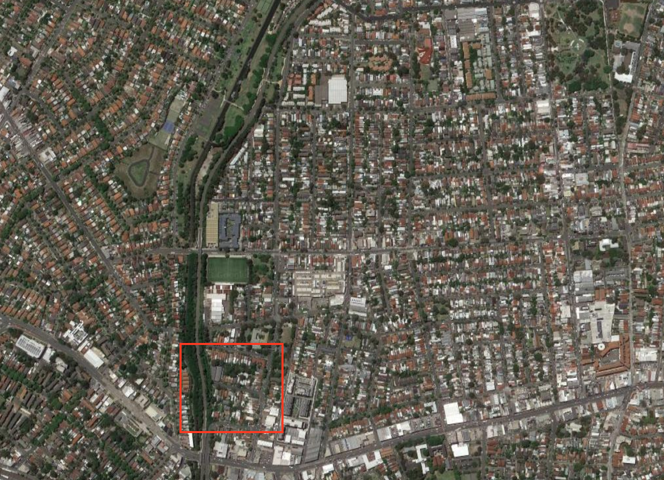 Google satellite picture of Leichhardt/Inner West identifying the Lungs of Leichhardt